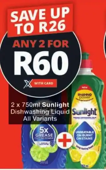 Checkers Sunlight Dishwashing Liquid All Variants offer