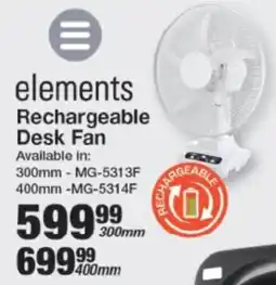 Mica Elements Rechargeable Desk Fan offer