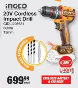 Mica INGCO 20V Cordless Impact Drill offer