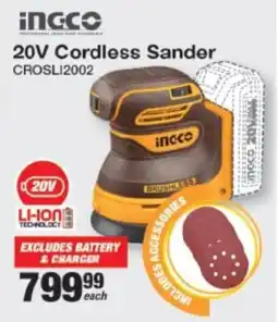 Mica INGCO 20V Cordless Sander offer