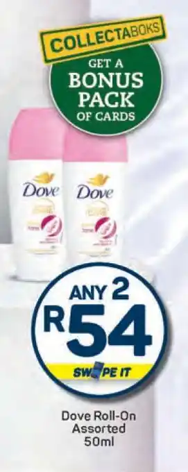 Pick n Pay Dove Roll-on Assorted 50ml offer
