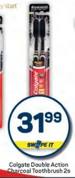 Pick n Pay Colgate Double Action Charcoal Toothbrush 2s offer