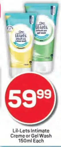 Pick n Pay Lil-Lets Intimate Creme or Gel Wash 150ml Each offer