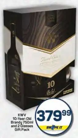 Pick n Pay KWV 10-Year-Old Brandy 750ml and 2 Glasses Gift Pack offer