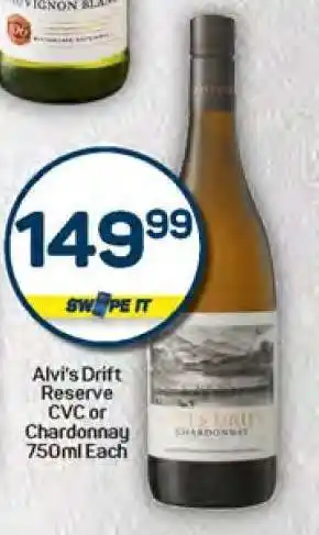 Pick n Pay Alvi's Drift Reserve CVC or Chardonnay 750ml Each offer