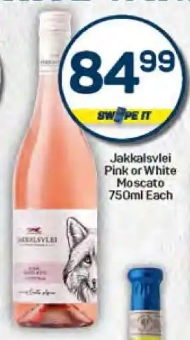 Pick n Pay Jakkalsvlei Pink or White Moscato 750ml Each offer