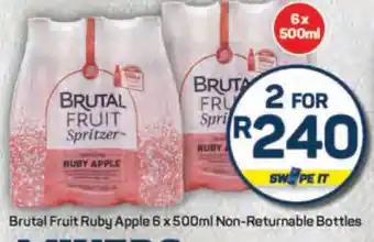 Brutal Fruit Ruby Apple 6 x 500ml Non-Returnable Bottles