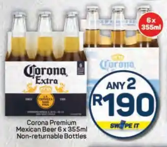Pick n Pay Corona Premium Mexican Beer 6 x 355ml Non-returnable Bottles offer