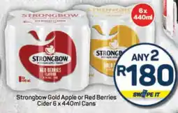 Pick n Pay Strongbow Gold Apple or Red Berries Cider 6 x 440ml Cans offer