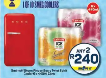 Smirnoff Storm Pine or Berry Twist Spirit Cooler 6 x 440ml Cans