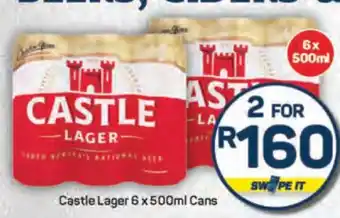 Pick n Pay Castle Lager 6 x 500ml Cans offer