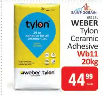 KitKat Cash and Carry WEBER Tylon Ceramic Adhesive Wb11 20kg offer