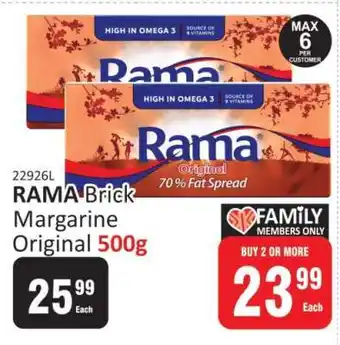 KitKat Cash and Carry RAMA Brick Margarine Original 500g offer