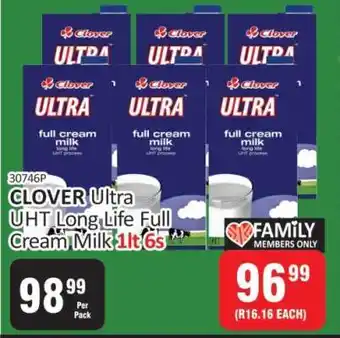 KitKat Cash and Carry CLOVER Ultra UHT Long Life Full Cream Milk 1lt 6s offer