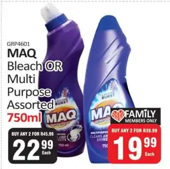KitKat Cash and Carry MAQ Bleach OR Multi Purpose Assorted 750ml offer