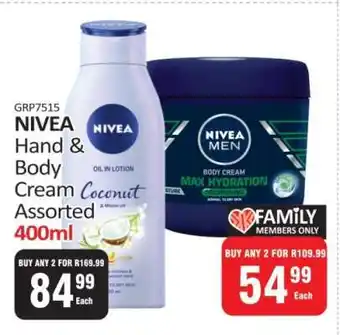 KitKat Cash and Carry NIVEA Hand & Body Cream Assorted 400ml offer