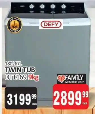 KitKat Cash and Carry DEFY TWIN TUB DTT169 9kg offer