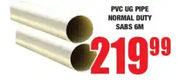 Boxer PVC UG PIPE NORMAL DUTY SABS 6M offer