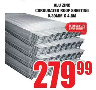 Boxer ALU ZINC CORRUGATED ROOF SHEETING 0.30MM X 4.8M offer