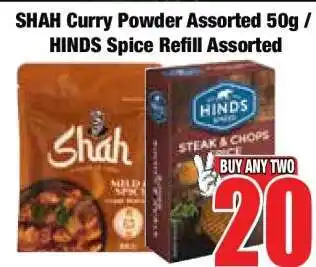 Boxer SHAH Curry Powder Assorted 50g / HINDS Spice Refill Assorted offer