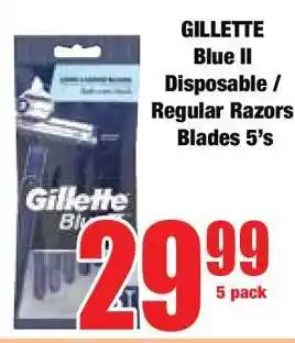 Boxer GILLETTE Blue II Disposable / Regular Razors Blades 5's offer