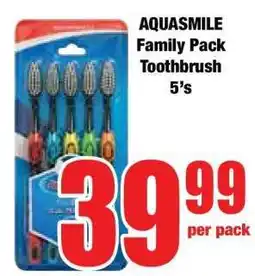 Boxer AQUASMILE Family Pack Toothbrush 5's offer