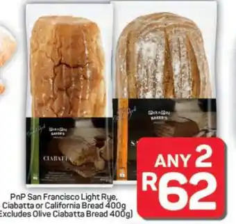 Pick n Pay Hypermarket PnP San Francisco Light Rye, Ciabatta or California Bread 400g offer
