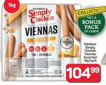 Pick n Pay Hypermarket Rainbow Simply Chicken Viennas Assorted 1kg offer