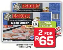 Pick n Pay Hypermarket Eskort Back Bacon Rindless 200g offer