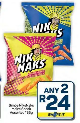 Pick n Pay Hypermarket Simba NiksNaks Maize Snack Assorted 135g offer