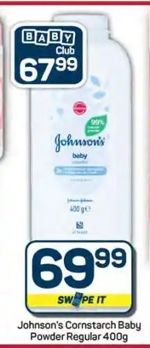 Pick n Pay Hypermarket Johnson's Cornstarch Baby Powder Regular 400g offer