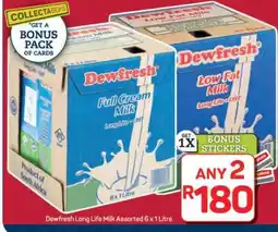 Pick n Pay Hypermarket Dewfresh Long Life Milk Assorted 6 x 1 Litre offer