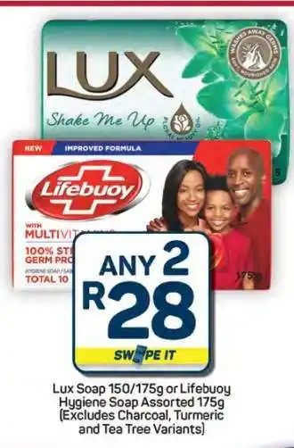 Pick n Pay Hypermarket Lux Soap 150/175g or Lifebuoy Hygiene Soap Assorted 175g offer