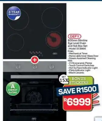 Pick n Pay Hypermarket DEFY 600mm Slimline Eye Level Oven and Hob Box Set offer