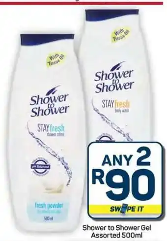 Pick n Pay Hypermarket Shower to Shower Gel Assorted 500ml offer