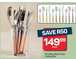 Pick n Pay Hypermarket 24-Piece Multi-Color Cutlery Set offer