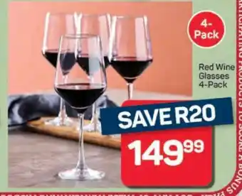 Pick n Pay Hypermarket Red Wine Glasses 4-Pack offer