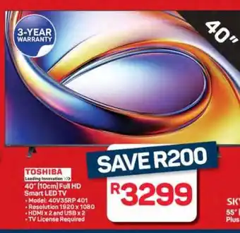 Pick n Pay Hypermarket Toshiba 40 Full HD Smart LED TV offer