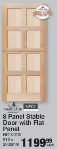 Mica Swartland/ Kayo 8 Panel Stable Door with Flat Panel offer