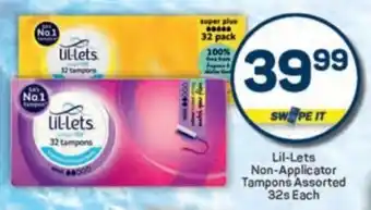 Pick n Pay Lil-Lets Non-Applicator Tampons Assorted offer