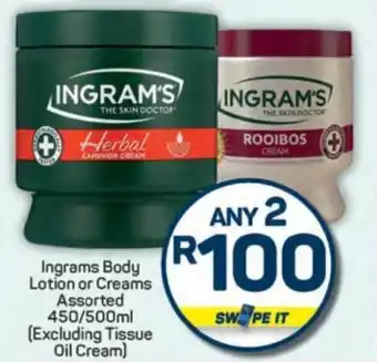 Ingrams Body Lotion or Creams Assorted