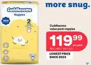 PEP Cuddlesome Value Pack Nappies 50's / 46's / 44's / 42's offer