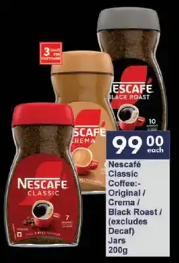 President Hyper Nescafé Classic Coffee Original/ Crema/ Black Roast Jars offer
