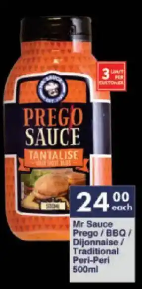 President Hyper Mr Sauce Prego/ BBQ/ Dijonnaise/ Traditional Peri-Peri offer