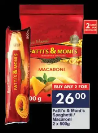 President Hyper Fatti's & Moni's Spaghetti/ Macaroni offer