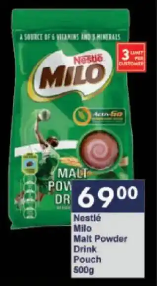 President Hyper Nestlé Milo Malt Powder Drink Pouch offer
