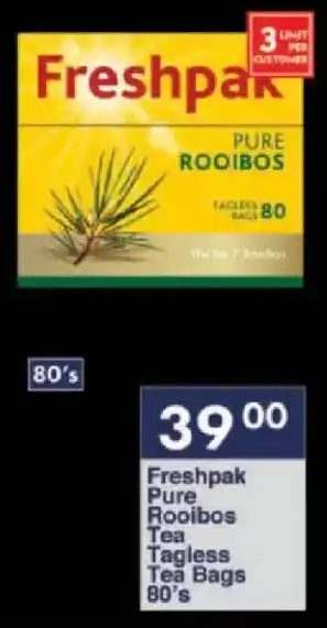 President Hyper Freshpak Pure Rooibos Tea Tagless Tea Bags offer
