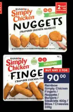 President Hyper Rainbow Simply Chicken Fingers/ Nuggets/ Burgers/ Steaklets/ Bites/ Cheesies offer