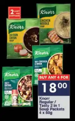 President Hyper Knorr Regular/ Tasty 2 in 1 Soup Packets offer