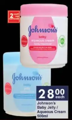 President Hyper Johnson's Baby Jelly/ Aqueous Cream offer